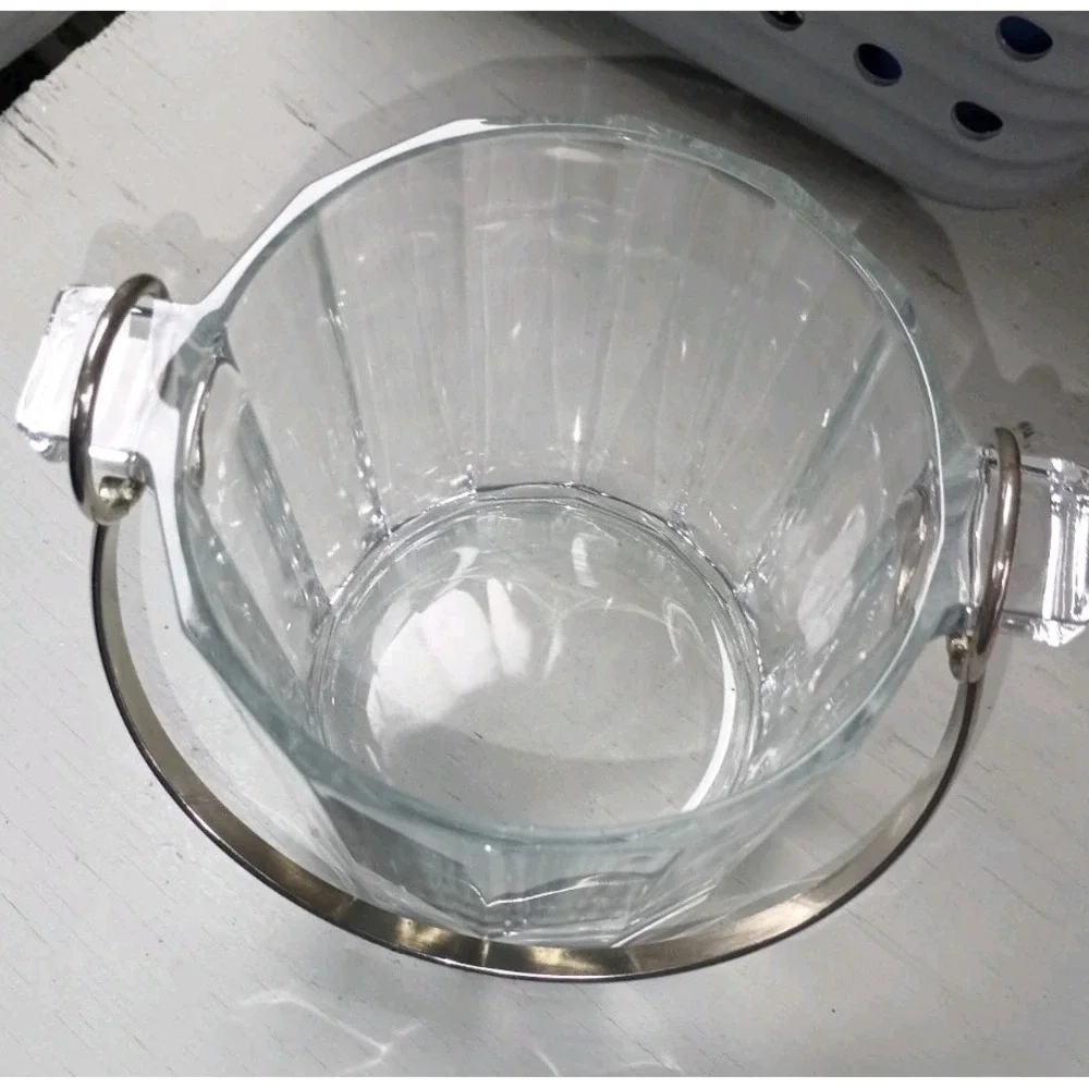 Vintage Italian Mid Century Modern Crystal Ice Bucket